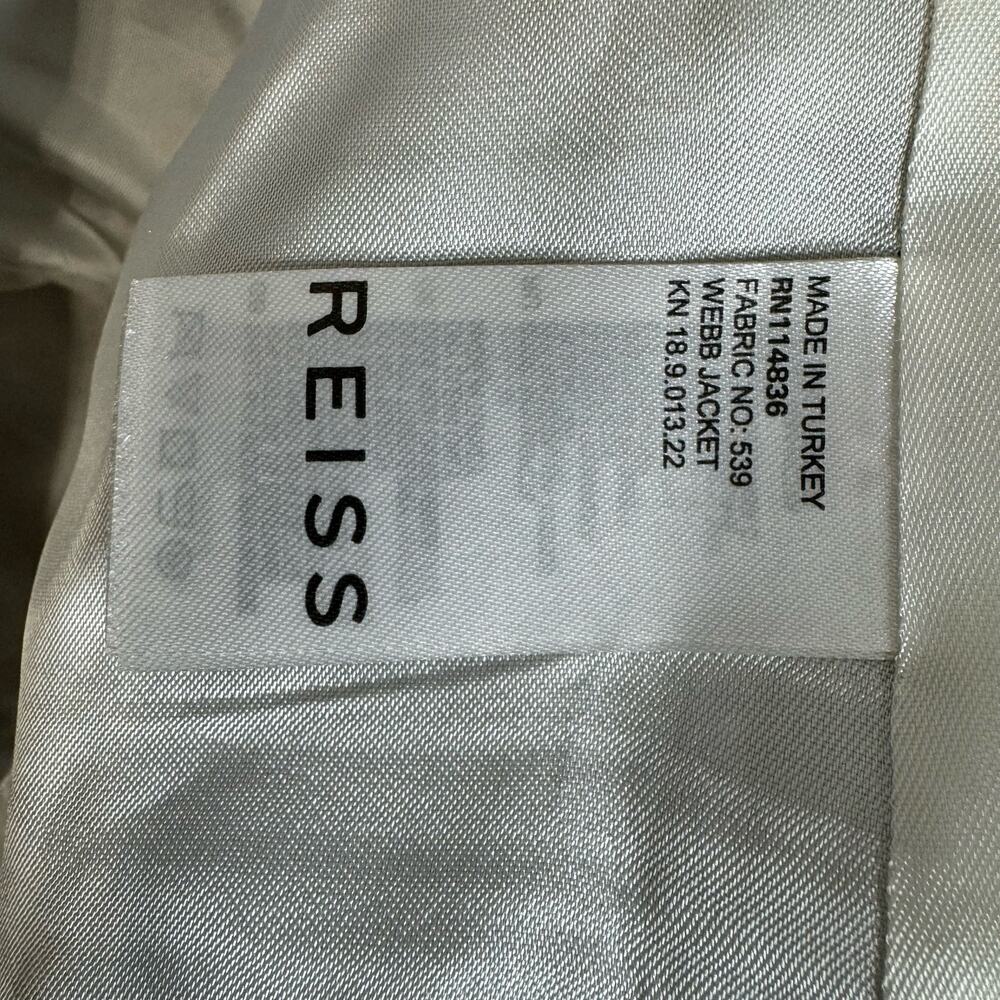 Reiss Grey/Black Check Webb Jacket Wool Blend Slim Fit Career Office Women's 6 - Picture 15 of 16